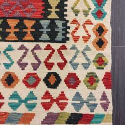 Heritage Tribal Kilim Runner, Handmade Artisan Afghan Turkish Aztec Sheep Wool Runner Rug 301x84 cm - thumbnail 2