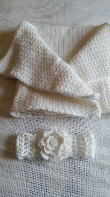 Crochet White Baby Blanket Set, Baptism Or Christening Blanket, Shower, House Warming, Gifts For Her, Him Ready To Ship - image 1