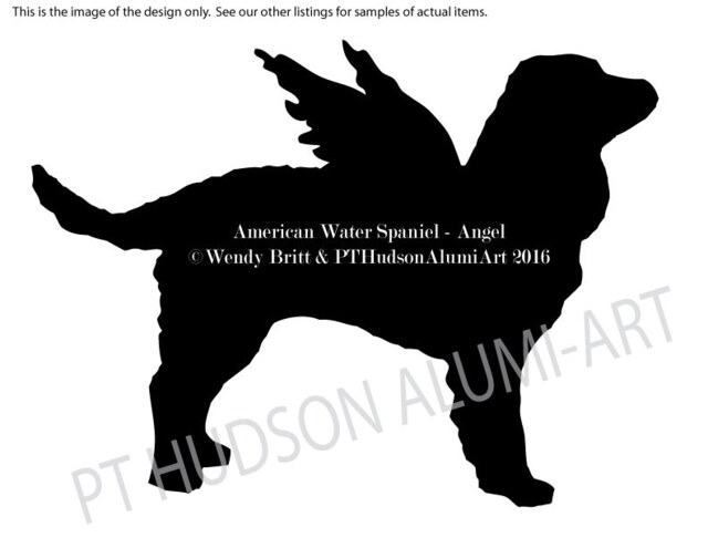 American Water Spaniel, Angel, Metal Dog Tree Topper, Holiday, Wreath Decor, Christmas, Aluminum, Yard Stake Or Wall Hanging, Lightweight