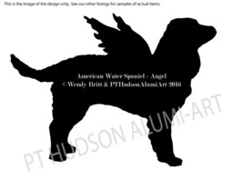 American Water Spaniel, Angel, Metal Dog Tree Topper, Holiday, Wreath Decor, Christmas, Aluminum, Yard Stake Or Wall Hanging, Lightweight