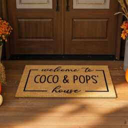 Rustic Coir Family Name Doormat - Natural Outdoor Welcome Mat - thumbnail 4