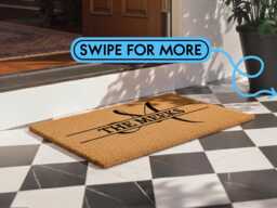 Rustic Coir Family Name Doormat - Natural Outdoor Welcome Mat - thumbnail 1