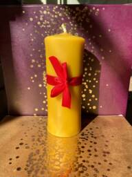 Large Beeswax Pillar Candle - Handmade Church Candle, 25 Hour Burn