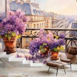 View From The Window Paris Wall Mural Bedroom Design Sticker Decor Peel & Stick Wallpaper Customizable Design - thumbnail 2