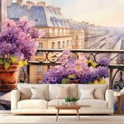View From The Window Paris Wall Mural Bedroom Design Sticker Decor Peel & Stick Wallpaper Customizable Design - thumbnail 4