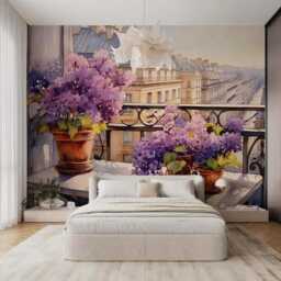 View From The Window Paris Wall Mural Bedroom Design Sticker Decor Peel & Stick Wallpaper Customizable Design