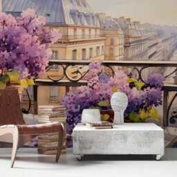 View From The Window Paris Wall Mural Bedroom Design Sticker Decor Peel & Stick Wallpaper Customizable Design - thumbnail 3