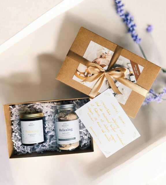 Botanical Spa Gift Box For Women, Aromatherapy Self Care Set, Essential Oil Candle & Bath Salts, Relaxation Wellness Gift, 100% Natural - image 1