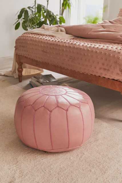 Handmade Moroccan Leather Pouf Ottoman - Footstool & Floor Cushion Decor Multiple Colours - image 1