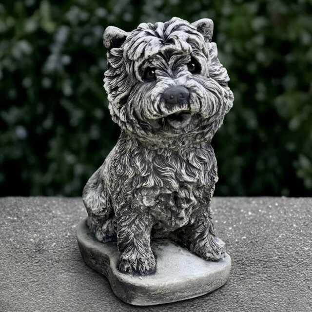 Concrete Westie Dog Sculpture Stone Figurine Outdoor Ornament Front Door Decoration Handmade Yorkie Statue Lover Gift - image 1