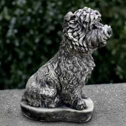Concrete Westie Dog Sculpture Stone Figurine Outdoor Ornament Front Door Decoration Handmade Yorkie Statue Lover Gift - thumbnail 3