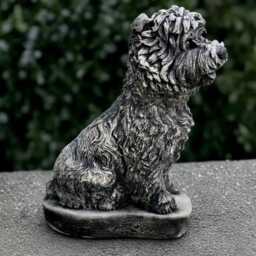 Concrete Westie Dog Sculpture Stone Figurine Outdoor Ornament Front Door Decoration Handmade Yorkie Statue Lover Gift - thumbnail 4