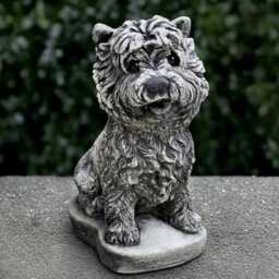 Concrete Westie Dog Sculpture Stone Figurine Outdoor Ornament Front Door Decoration Handmade Yorkie Statue Lover Gift - thumbnail 1