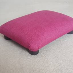 Handmade Small Pink Footstool Linen Look Upholstered Footrest, Ud - thumbnail 4