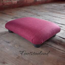 Handmade Small Pink Footstool Linen Look Upholstered Footrest, Ud - thumbnail 1