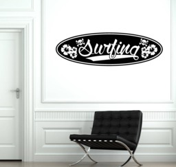 Surfing Vinyl Wall Decal Surfboard Lettering Surfer Beach Style Stickers Mural - #2602Di - thumbnail 1