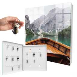 Mountain Lake Key Cabinet For Home, Turquoise Box Wall, Photographic Landscapes, Nature Lovers - thumbnail 2