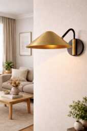 Mid Century Modern Diabolo Wall Sconce Italian Brass Swing Arm Lamp 1950S Vintage Style Ustinov Light - Industrial Handmade - thumbnail 1