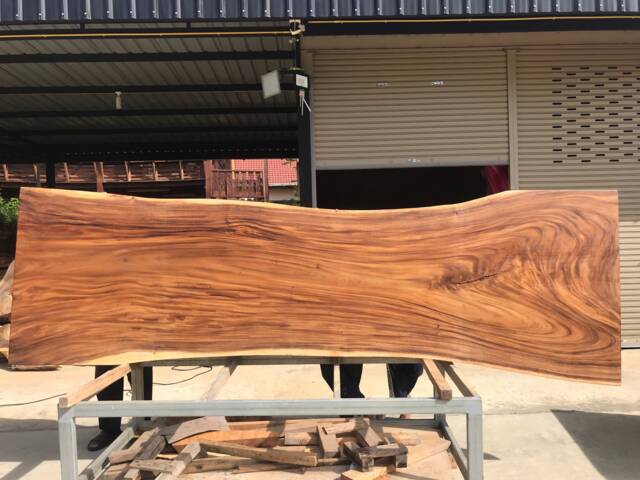 Live Edge Dining Table Acacia Wood Solid Slab Length Design C11 , Long 350cm - image 1