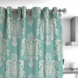 Green Damask Curtains, Classic Pattern Drapes, Custom Made Window Panels For Living Room, Bedroom Or Dining Room - thumbnail 3