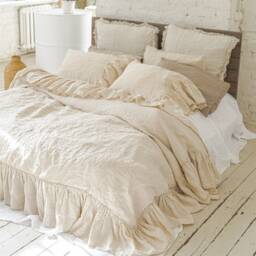 Linen Pillowcase With Ruffles Standard , Queen King Euro Sham Body Pillow Size. Bed Pillows. Washed & Softened. Made By Mooshop.8 - thumbnail 3