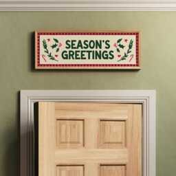 Season's Greetings Christmas Print Wide Festive Sign Unframed - thumbnail 3
