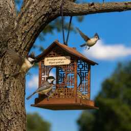 Wooden Bird House Bird Feeder Birdhouse Garden Gifts - thumbnail 4