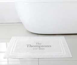 Personalised Bathmat, Custom Embroidery Add Your Name, Text Or Message - 100% Cotton Superior Hotel Quality Bath Mat House Warming Gift - thumbnail 1