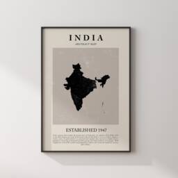 India Map Vintage Abstract Wall Art Print Picasso + Matisse Inspired Travel Poster - thumbnail 3