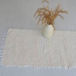 Runner Rug Cream 300 cm Hallway Rug, Bedroom Runner Bohemian Farmhouse Decor, Tapis Beige, Beiger Teppich - thumbnail 3