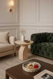 Custom Travertine Coffee Table, Square Base Marble Accent Modern Minimalist Sculptural End Handcrafted Stone Furniture