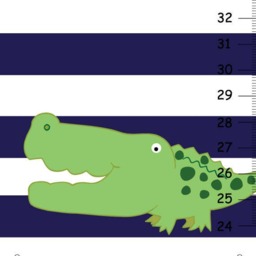 Alligator Nursery Wall Clock, Kids Wall Navy & White Nursery, Decor - thumbnail 4
