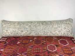 12x48 Long Lumbar Pillow Cover Vintage Turkish Wool Kilim Cushion - thumbnail 1