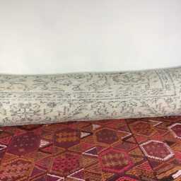 12x48 Long Lumbar Pillow Cover Vintage Turkish Wool Kilim Cushion - thumbnail 3