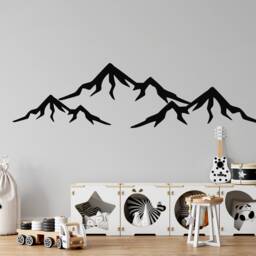 Mountain Wall Decal Baby Nursery, Large Mountains Vinyl Sticker Kids Play Room, Man Cave Woodland Decor Accent Toddler Boy, Dorm - thumbnail 3