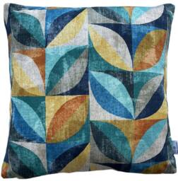 Turquoise Cushion Cover Pattern Stem Leaves Throw Sofa Pillow Yellow Blue Orange - thumbnail 1