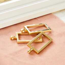 Brass Rectangular Curtain Rings For Lucite Rod - thumbnail 2