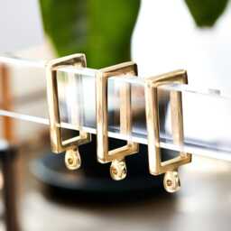 Brass Rectangular Curtain Rings For Lucite Rod - thumbnail 3