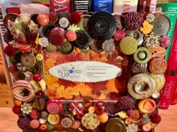 Fall Button Frame in Fall Colors ~ Rustic Home Decor Seasonal Gift For Her Desk Photo Bohemian 4x6 Photo - thumbnail 1