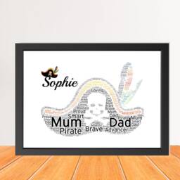 Personalised Pirate Hat Word Art - Custom Nautical Typography Print, Boys Bedroom Decor, Framed Poster - thumbnail 3