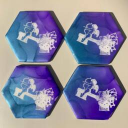 Coaster - Resin On Hexagon Ceramic - thumbnail 3