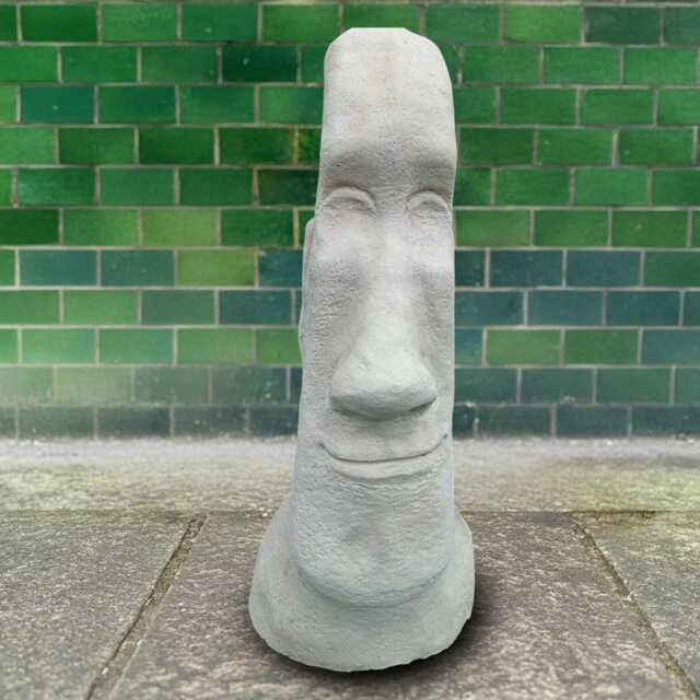 Stone Moai Face Decoration Concrete Easter Island Head Statue Cement Sculpture Polynesian Style Yard Ornament Outdoor Figurine - image 1
