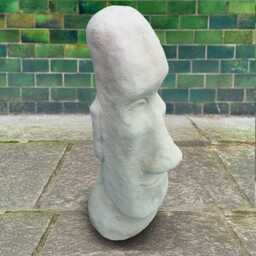 Stone Moai Face Decoration Concrete Easter Island Head Statue Cement Sculpture Polynesian Style Yard Ornament Outdoor Figurine - thumbnail 3