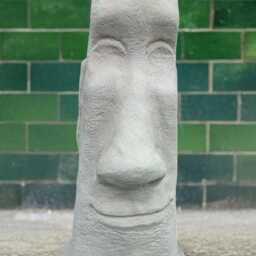 Stone Moai Face Decoration Concrete Easter Island Head Statue Cement Sculpture Polynesian Style Yard Ornament Outdoor Figurine - thumbnail 2