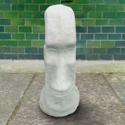 Stone Moai Face Decoration Concrete Easter Island Head Statue Cement Sculpture Polynesian Style Yard Ornament Outdoor Figurine - thumbnail 4