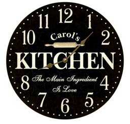 Personalized Kitchen Wall Clock - Black Clock
