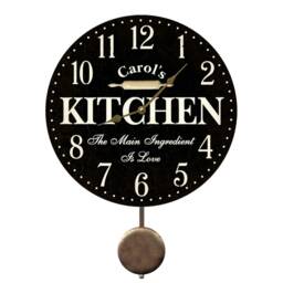 Personalized Kitchen Wall Clock - Black Clock - thumbnail 2