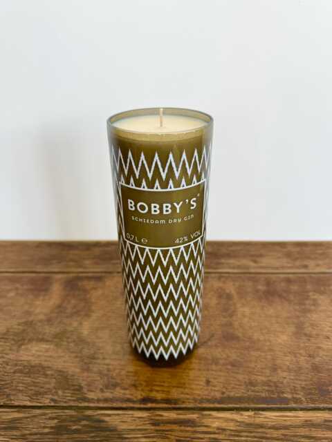 Bobby's Gin Bottle Candle - French Vanilla Scented Soy Wax Glass Craft Artisan Gift - image 1
