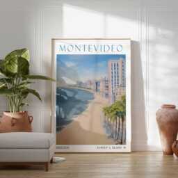 Montevideo Poster Print, Uruguay Travel Art, Cityscape Wall Decor, Skyline, South America Print - thumbnail 2