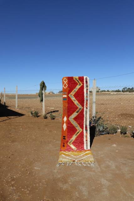Colorful Berber Wool Runner Rug Authentic Moroccan Hallway Rug - image 1